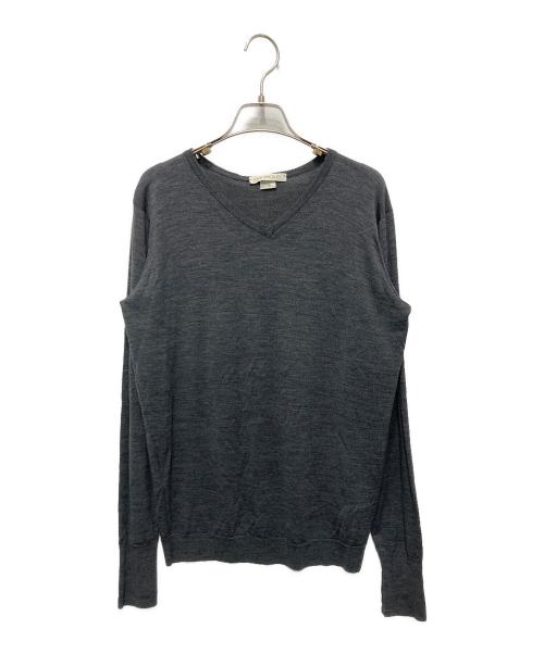 JOHN SMEDLEY（ジョンスメドレー）JOHN SMEDLEY (ジョンスメドレー) メリノウールVネックニット グレー サイズ:Ｓの古着・服飾アイテム