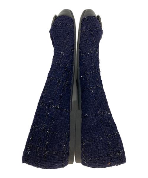 TORY BURCH（トリーバーチ）TORY BURCH (トリーバーチ) ツイードパンプス ネイビー サイズ:7の古着・服飾アイテム