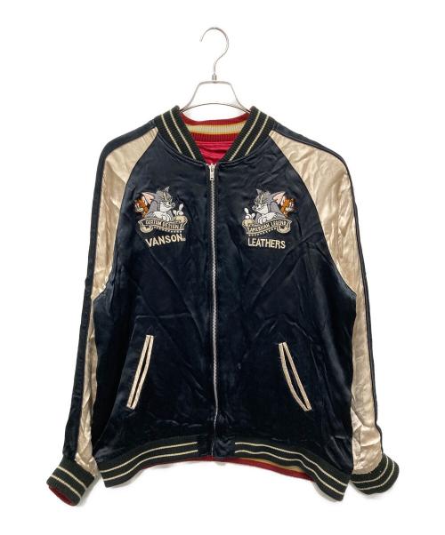 VANSON（バンソン）VANSON (バンソン) Tom&Jerry (トムトジェリー) リバーシブルスカジャン ブラック サイズ:ⅩXLの古着・服飾アイテム