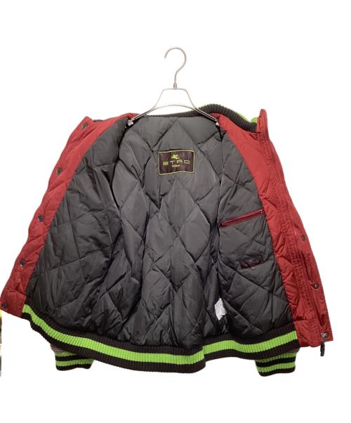 ETRO（エトロ）ETRO (エトロ) 切替ダウンジャケット レッド サイズ:Sの古着・服飾アイテム