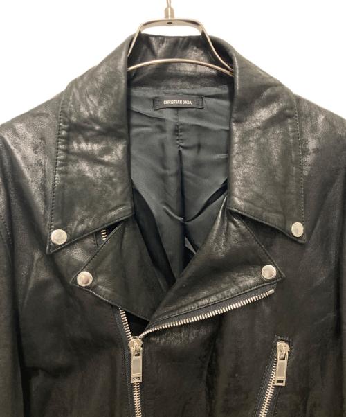 CHRISTIAN DADA（クリスチャンダダ）CHRISTIAN DADA (クリスチャンダダ) レザーダブルライダースジャケット ブラック サイズ:52の古着・服飾アイテム