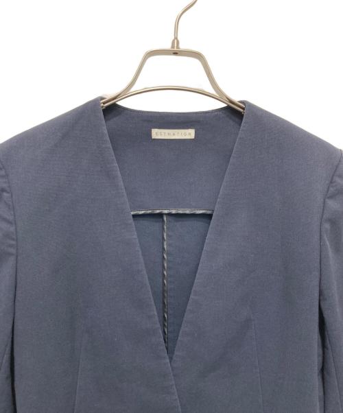 ESTNATION（エストネーション）ESTNATION (エストネーション) コットンオックスノーカラージャケット ネイビー サイズ:36の古着・服飾アイテム