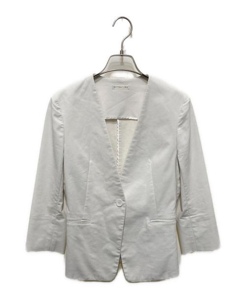 ESTNATION（エストネーション）ESTNATION (エストネーション) コットンオックスノーカラージャケット ホワイト サイズ:36の古着・服飾アイテム
