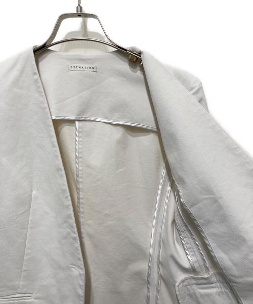 ESTNATION（エストネーション）ESTNATION (エストネーション) コットンオックスノーカラージャケット ホワイト サイズ:36の古着・服飾アイテム