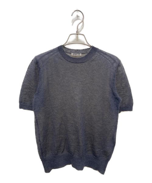 AURALEE（オーラリー）AURALEE (オーラリー) KID MOHAIR SHEER KNIT TEE グレーの古着・服飾アイテム