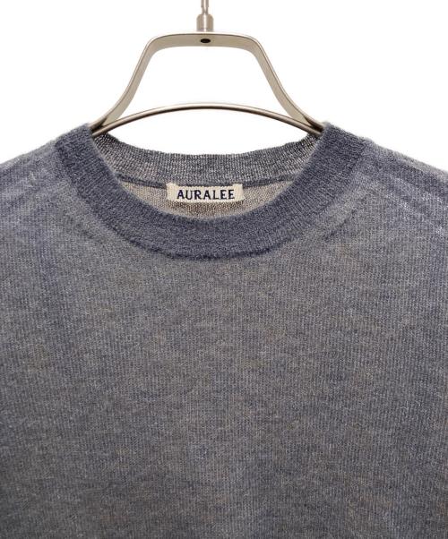 AURALEE（オーラリー）AURALEE (オーラリー) KID MOHAIR SHEER KNIT TEE グレーの古着・服飾アイテム