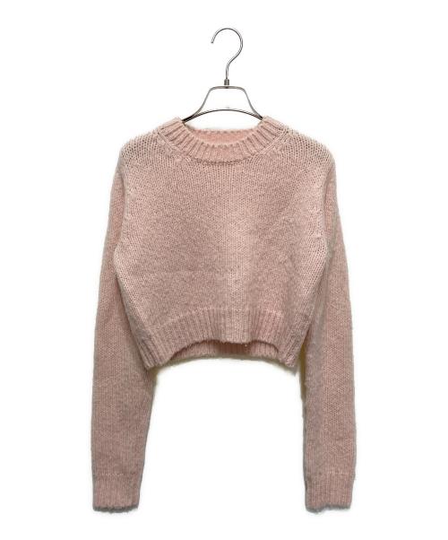 AURALEE（オーラリー）AURALEE (オーラリー) WOOL BABY CAMEL BRUSHED YARN KNIT SHORT PULL OVER / ウール ベビー キャメル ブラッシュド ヤーン ニット ショート プルオーバー ピンク サイズ:１の古着・服飾アイテム