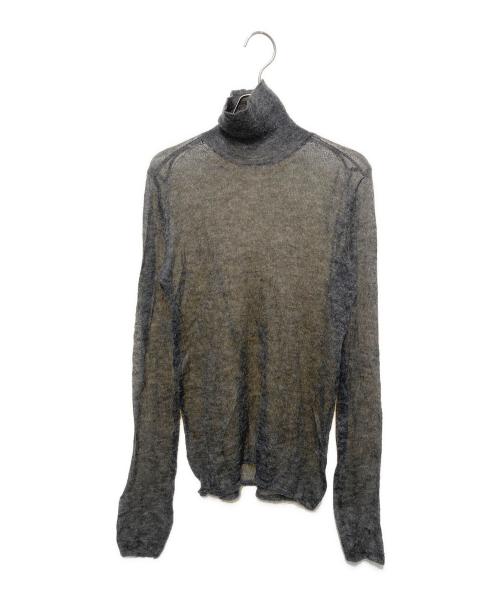 AURALEE（オーラリー）AURALEE (オーラリー) KID MOHAIR SHEER KNIT TURTLE／キッド モヘヤ シアー ニット タートル グレー サイズ:２の古着・服飾アイテム