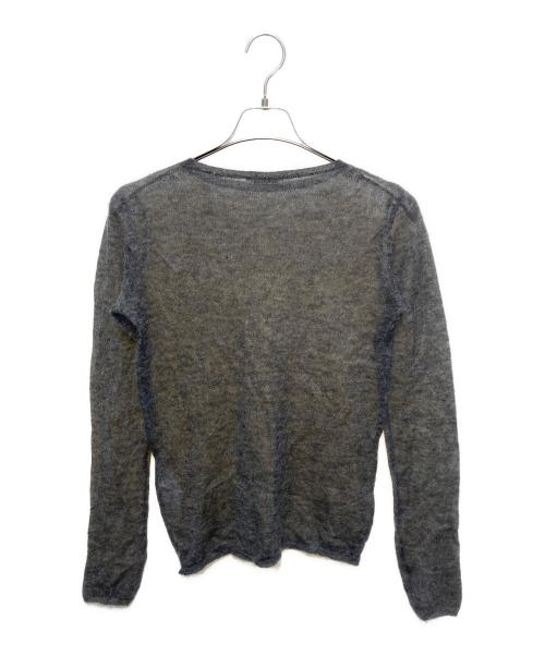 AURALEE（オーラリー）AURALEE (オーラリー) KID MOHAIR SHEER KNIT BOAT NECK P/O／キッド モヘヤ シアー ニット ボートネック プルオーバー グレー サイズ:２の古着・服飾アイテム