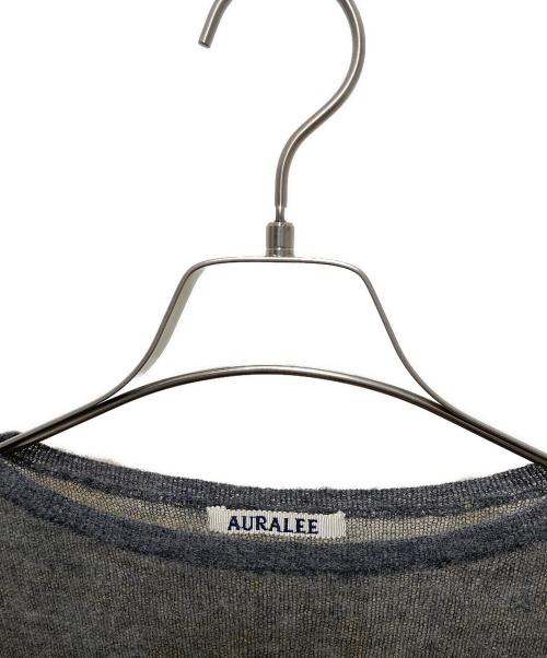 AURALEE（オーラリー）AURALEE (オーラリー) KID MOHAIR SHEER KNIT BOAT NECK P/O／キッド モヘヤ シアー ニット ボートネック プルオーバー グレー サイズ:２の古着・服飾アイテム