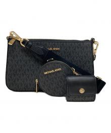 MICHAEL KORS（マイケルコース）の古着「モノグラム 2way マルチポーチ スモール クロスボディバッグ」｜ブラック