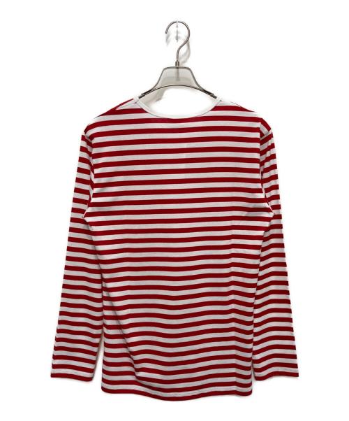 marimekko（マリメッコ）marimekko (マリメッコ) ボーダーカットソー レッド×ホワイト サイズ:Sの古着・服飾アイテム