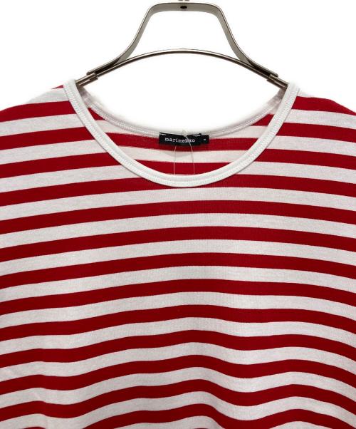 marimekko（マリメッコ）marimekko (マリメッコ) ボーダーカットソー レッド×ホワイト サイズ:Sの古着・服飾アイテム