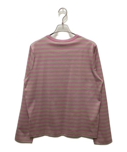 marimekko（マリメッコ）marimekko (マリメッコ) Tasaraita ボーダーカットソー ベージュ×ピンク サイズ:Mの古着・服飾アイテム