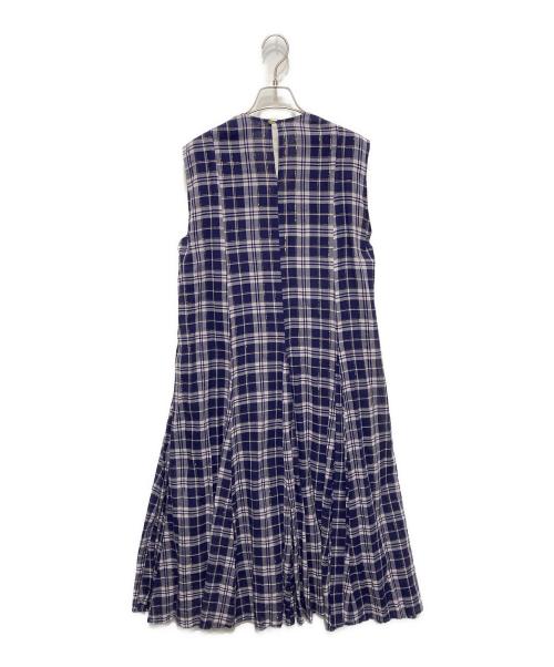 ne quittez pas（ヌキテパ）ne quittez pas (ヌキテパ) チェックノースリーブワンピース ネイビー サイズ:FREEの古着・服飾アイテム
