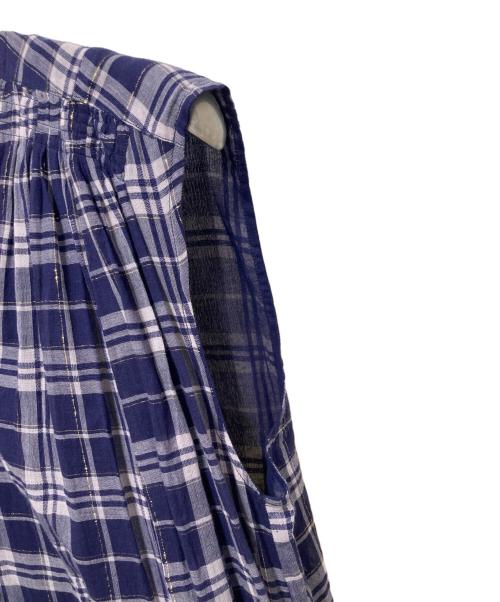 ne quittez pas（ヌキテパ）ne quittez pas (ヌキテパ) チェックノースリーブワンピース ネイビー サイズ:FREEの古着・服飾アイテム