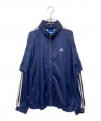 adidasアディダス）の古着「オールドジップアップジャケット」｜ネイビー