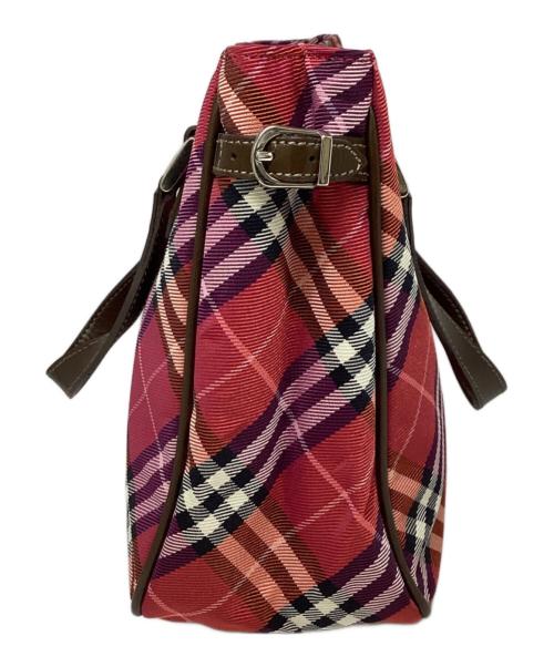 BURBERRY BLUE LABEL（バーバリー ブルー レーベル）BURBERRY BLUE LABEL (バーバリー ブルー レーベル) チェック柄ミニトートバッグ レッドの古着・服飾アイテム