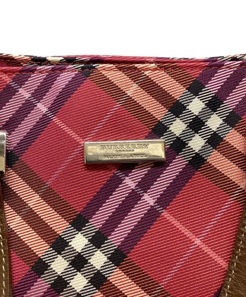 BURBERRY BLUE LABEL（バーバリー ブルー レーベル）BURBERRY BLUE LABEL (バーバリー ブルー レーベル) チェック柄ミニトートバッグ レッドの古着・服飾アイテム