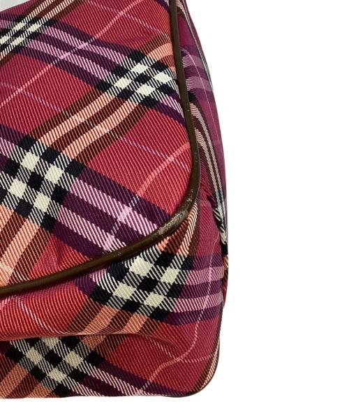 BURBERRY BLUE LABEL（バーバリー ブルー レーベル）BURBERRY BLUE LABEL (バーバリー ブルー レーベル) チェック柄ミニトートバッグ レッドの古着・服飾アイテム