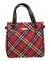 BURBERRY BLUE LABEL（バーバリー ブルー レーベル）の古着「チェック柄ミニトートバッグ」｜レッド