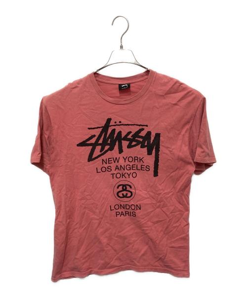 stussy（ステューシー）stussy (ステューシー) プリントTシャツ ピンク サイズ:Lの古着・服飾アイテム