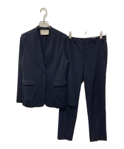 UNITED ARROWS（ユナイテッドアローズ）UNITED ARROWS (ユナイテッドアローズ) ノーカラーセットアップスーツ ネイビー サイズ: JK/36・PT/34の古着・服飾アイテム