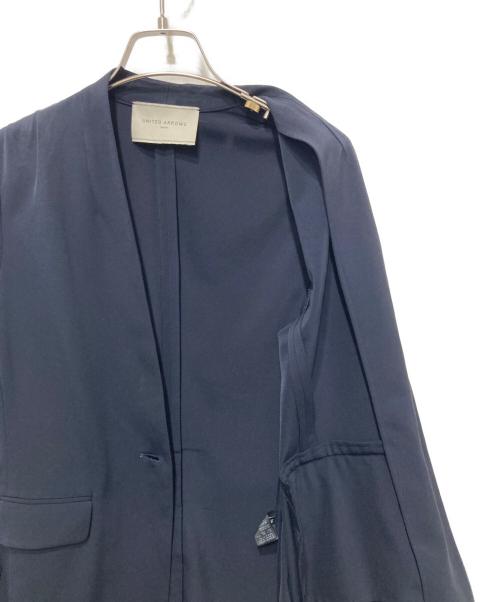 UNITED ARROWS（ユナイテッドアローズ）UNITED ARROWS (ユナイテッドアローズ) ノーカラーセットアップスーツ ネイビー サイズ: JK/36・PT/34の古着・服飾アイテム