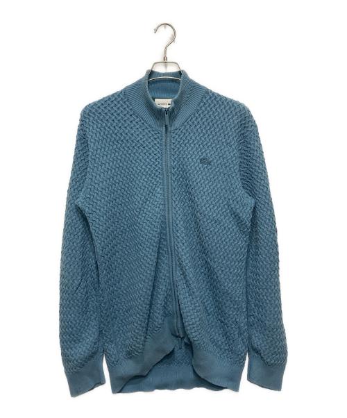LACOSTE（ラコステ）LACOSTE (ラコステ) バスケットニットジップアップ ブルー サイズ:Mの古着・服飾アイテム
