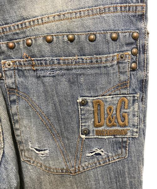 D&G（ディーアンドジー）D&G (ディーアンドジー) スタッズダメージ加工デニムパンツ インディゴ サイズ:30の古着・服飾アイテム