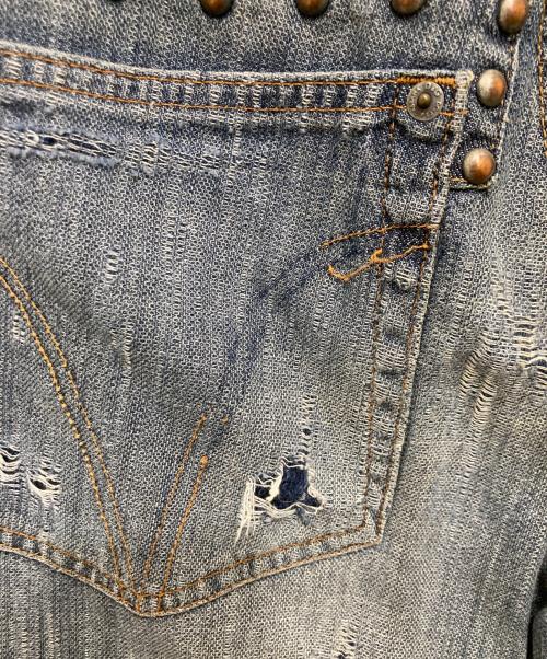 D&G（ディーアンドジー）D&G (ディーアンドジー) スタッズダメージ加工デニムパンツ インディゴ サイズ:30の古着・服飾アイテム