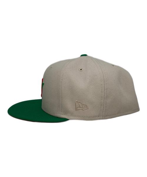 New Era（ニューエラ）New Era (ニューエラ) Cooperstown (クーパーズタウン) キャップ ホワイト×グリーン サイズ:7 5/8（60.6㎝）の古着・服飾アイテム