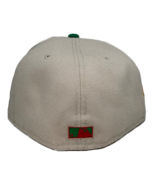 New Era（ニューエラ）New Era (ニューエラ) Cooperstown (クーパーズタウン) キャップ ホワイト×グリーン サイズ:7 5/8（60.6㎝）の古着・服飾アイテム