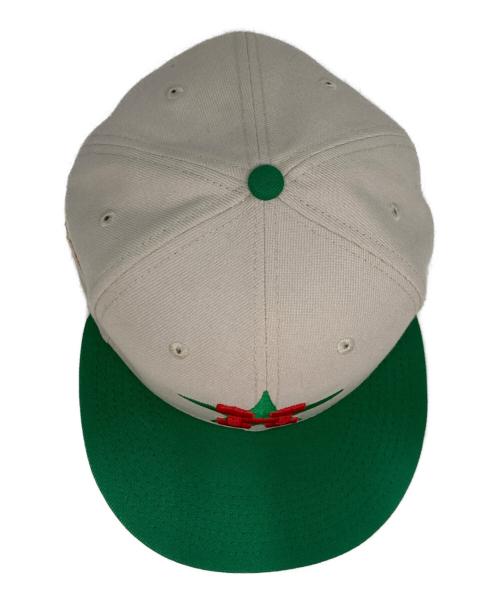 New Era（ニューエラ）New Era (ニューエラ) Cooperstown (クーパーズタウン) キャップ ホワイト×グリーン サイズ:7 5/8（60.6㎝）の古着・服飾アイテム