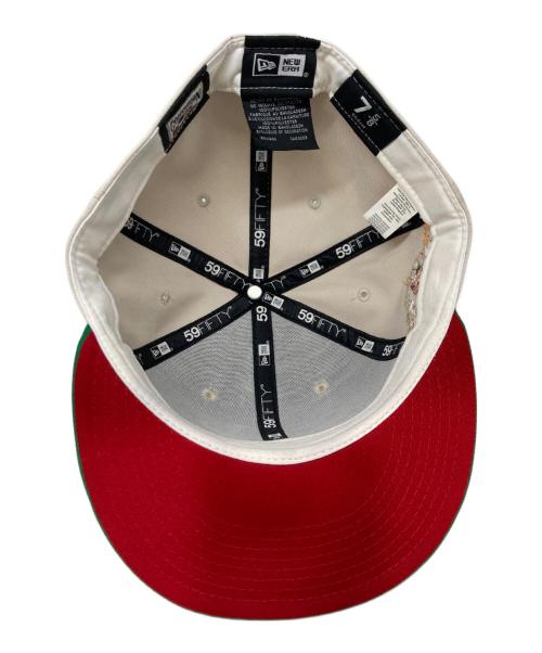 New Era（ニューエラ）New Era (ニューエラ) Cooperstown (クーパーズタウン) キャップ ホワイト×グリーン サイズ:7 5/8（60.6㎝）の古着・服飾アイテム
