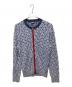 DIESEL（ディーゼル）の古着「ロゴ総柄ジップアップニットカーディガン」｜ブルー