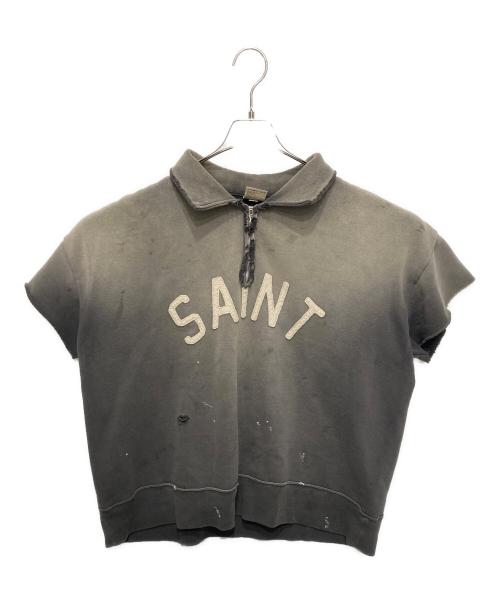 SAINT MICHAEL（セントマイケル）SAINT MICHAEL (セントマイケル) SAINT HALF ZIP SWEAT グレー サイズ:Ⅼの古着・服飾アイテム