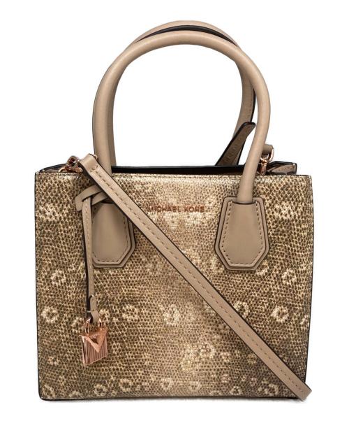MICHAEL KORS（マイケルコース）MICHAEL KORS (マイケル・コース) 型押し2WAYバッグ ベージュの古着・服飾アイテム