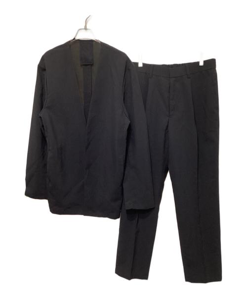 Adam et Rope（アダム エ ロペ）Adam et Rope (アダム エ ロペ) ノーカラージャケット×イージースラックス セットアップ ブラック サイズ:Ⅼの古着・服飾アイテム