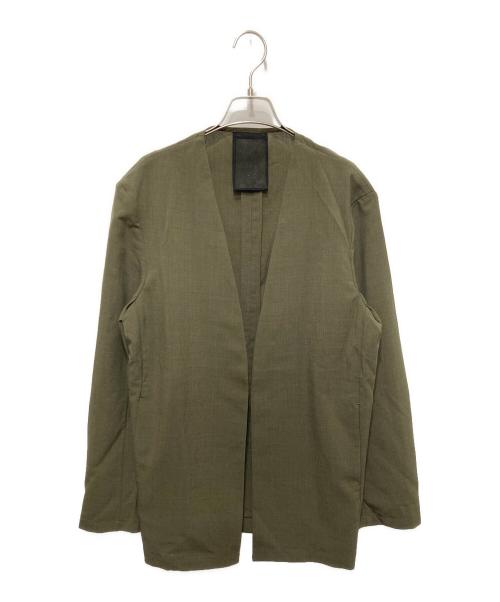 Adam et Rope（アダム エ ロペ）Adam et Rope (アダム エ ロペ) ノーカラージャケット×イージースラックス セットアップ カーキ サイズ:Ⅿの古着・服飾アイテム