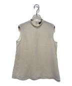 theoryセオリー）の古着「Satin Crepe Stand Collar Top」｜アイボリー