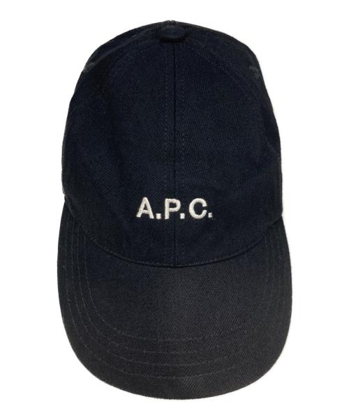 A.P.C.（アーペーセー）A.P.C. (アーペーセー) ロゴ刺繍キャップ ブラック サイズ:56の古着・服飾アイテム