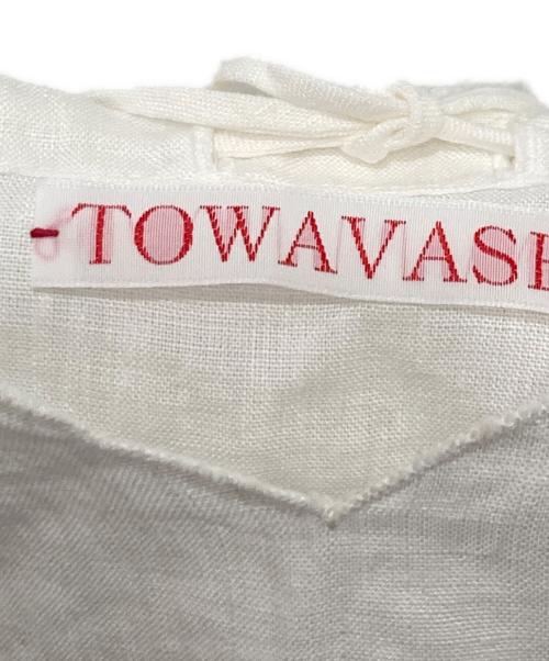 TOWAVASE（トワヴァーズ）TOWAVASE (トワヴァーズ) リネンキャミソールブラウス ホワイト サイズ:FREEの古着・服飾アイテム