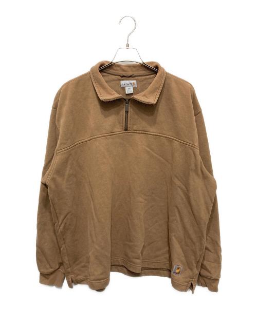CarHartt（カーハート）CarHartt (カーハート) ハーフジップスウェット ベージュ サイズ:2XLの古着・服飾アイテム