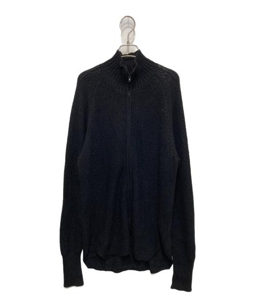 REGULATION Yohji Yamamoto（レギュレーションヨウジヤマモト）REGULATION Yohji Yamamoto (レギュレーションヨウジヤマモト) ジップアップニットセーター ブラック サイズ:Ⅼの古着・服飾アイテム