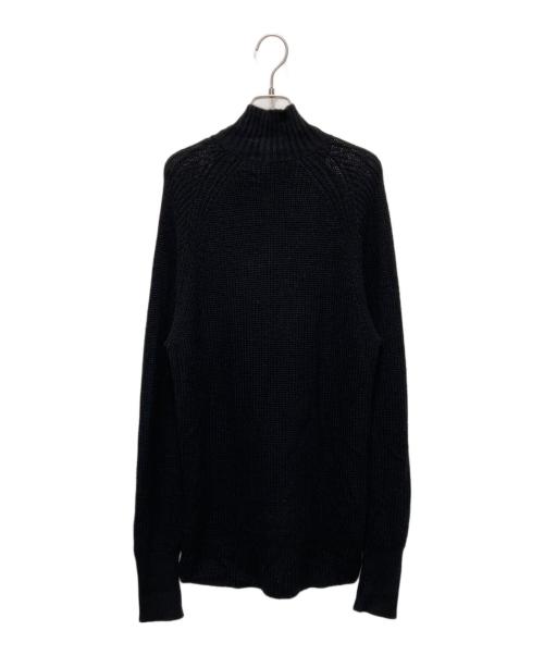 REGULATION Yohji Yamamoto（レギュレーションヨウジヤマモト）REGULATION Yohji Yamamoto (レギュレーションヨウジヤマモト) ジップアップニットセーター ブラック サイズ:Ⅼの古着・服飾アイテム