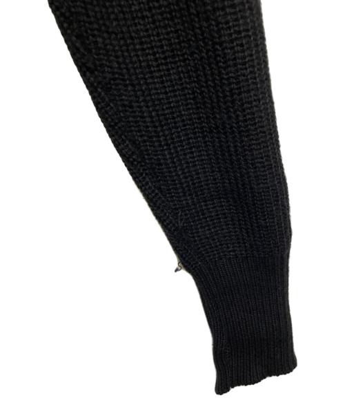 REGULATION Yohji Yamamoto（レギュレーションヨウジヤマモト）REGULATION Yohji Yamamoto (レギュレーションヨウジヤマモト) ジップアップニットセーター ブラック サイズ:Ⅼの古着・服飾アイテム