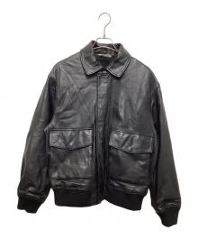 ZARA（ザラ）の古着「A-2レザーフライトジャケット」｜ブラック