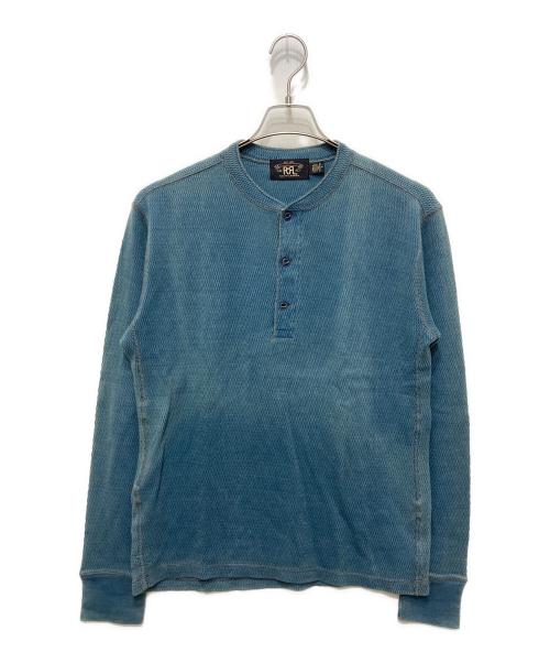 RRL（ダブルアールエル）RRL (ダブルアールエル) ヘンリーネックカットソー ブルー サイズ:Mの古着・服飾アイテム