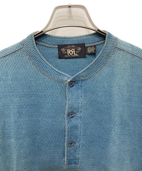 RRL（ダブルアールエル）RRL (ダブルアールエル) ヘンリーネックカットソー ブルー サイズ:Mの古着・服飾アイテム